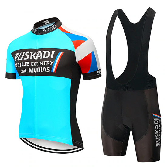 2019 Maillot Euskadi Murias Tirantes Mangas Cortas Azul Negro